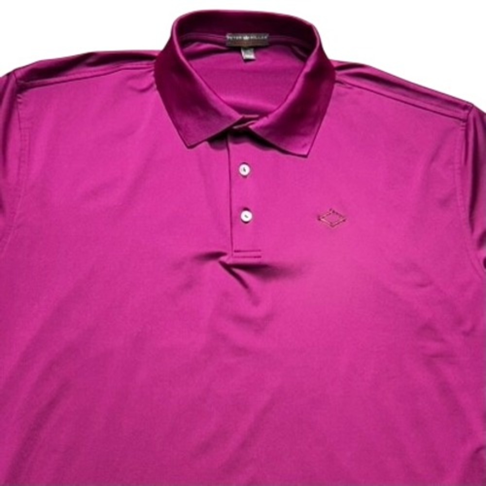 Peter Millar Polo Mens XL Purple Polyester Spandex 2013 Diamond Farm Cup Golf